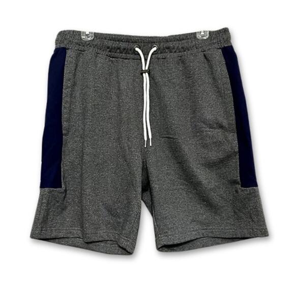 Sovereign Codes Jet Shorts Fleece Pockets Drawstring Heather Gray/Navy M L NWT - Picture 1 of 9